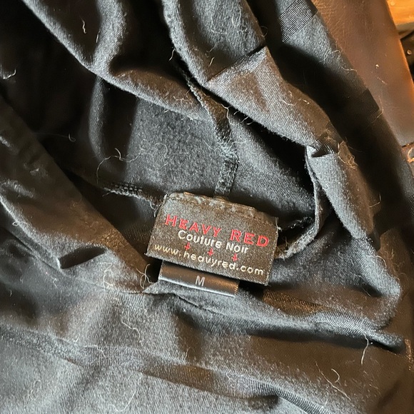 Heavy Red Couture sheer striped top with hood xs - Picture 3 of 11